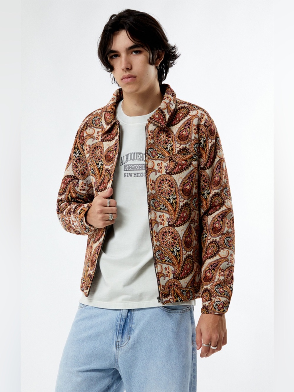 Pacsun Jacquard Paisley Gas Jacket - Size Medium NWOT